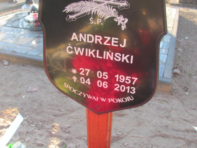 Andrzej Ćwikliński 1957 Sławno Gmina - Grobonet - Wyszukiwarka osób pochowanych