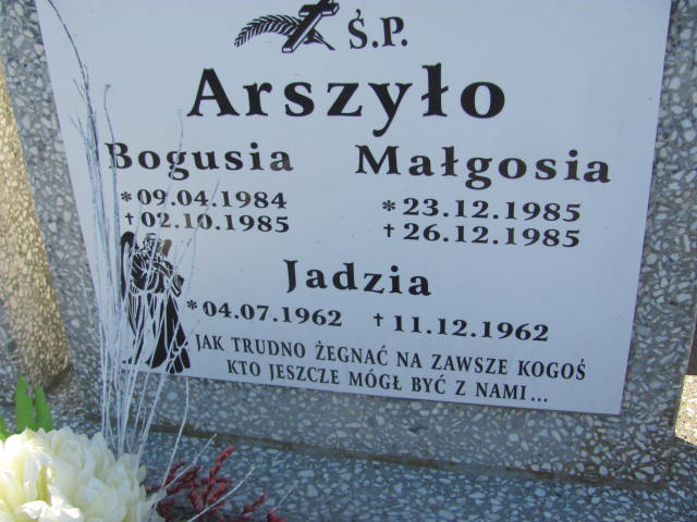 Małgorzata Arszyło 1985 Sławno Gmina - Grobonet - Wyszukiwarka osób pochowanych