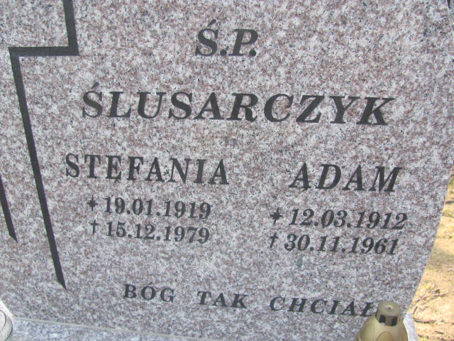 Adam Ślusarczyk 1912 Sławno Gmina - Grobonet - Wyszukiwarka osób pochowanych