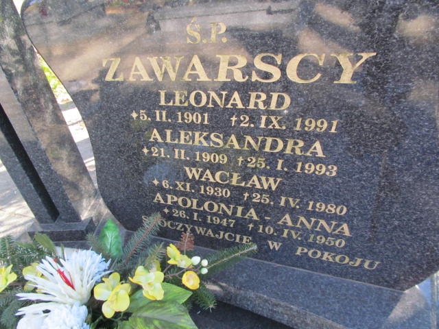 Aleksandra Zaworska 1909 Sławno Gmina - Grobonet - Wyszukiwarka osób pochowanych