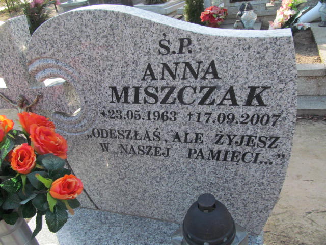 Anna Miszczak 1963 Sławno Gmina - Grobonet - Wyszukiwarka osób pochowanych